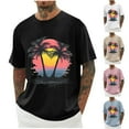 thumbnail image 1 of UVEASISHA Big and Tall Beach T Shirts for Men Tropical Palm Tree Graphic Tees Summer Short Sleeve Crewneck Hawaiian Shirt Loose Fit Casual Vacation Tshirt White XXL, 1 of 6