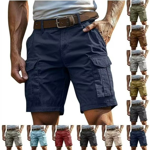 UVEASISHA Big and Tall Cargo Shorts for Men Summer Outdoor Lightweight Hiking Shorts Fashion Multi Pockets Work Shorts Loose Fit Straight Leg Short Pants Green XXL