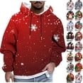 thumbnail image 1 of UVEASISHA Big and Tall Christmas Hoodies for Men Cute Reindeer Print Hooded Sweatshirt Drawstring Long Sleeve Pullover Tops Fashion Gift Ideas Blue XS, 1 of 8