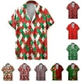 thumbnail image 1 of UVEASISHA Big and Tall Christmas Shirts for Men Casual Button Down Shirt Holiday Novelty Print Beach Shirts Short Sleeve Regular Fit Hawaiian Shirt Multicolor 3XL, 1 of 6