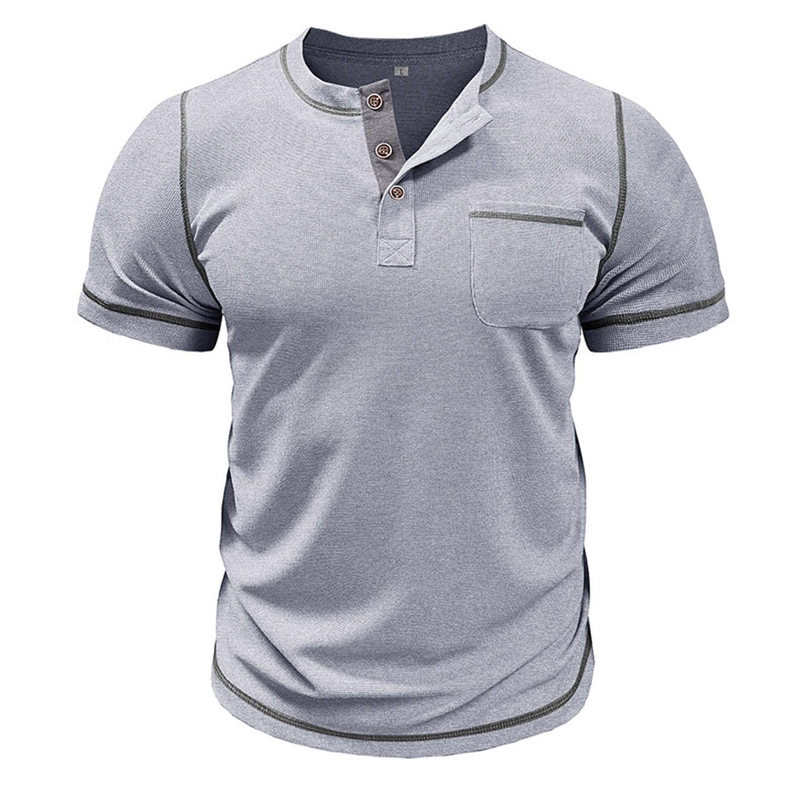 UVEASISHA Big and Tall Golf Polo Shirts for Men,Men Henley Shirts Pocket Short Sleeve Basic Dry