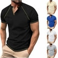 thumbnail image 1 of UVEASISHA Big and Tall Henley Shirts for Men Waffle Knit Short Sleeve Summer T-Shirt Solid Casual Button V Neck Raglan Sleeves Tee Shirt Black L, 1 of 9