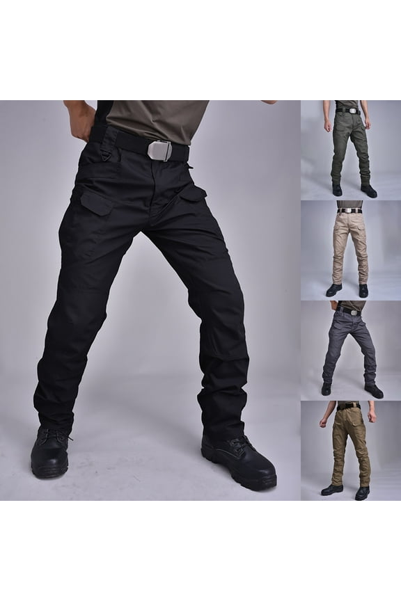 Big and Tall Men Tactical Pants,Cargo Pants for Men Cool Military Pants Outdoor Lightweight Ripstop Hiking Cargo Pants with Multi Pockets Spring Sales,Black,5XL