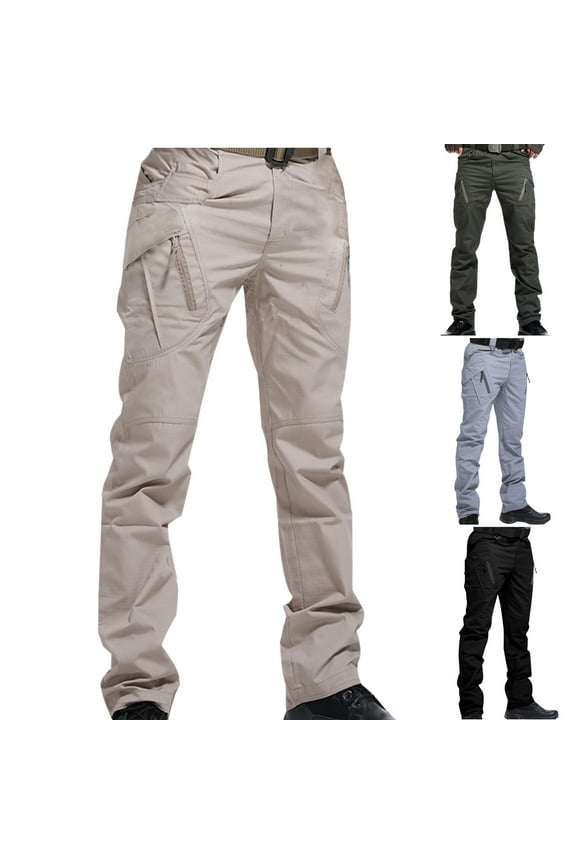 Big and Tall Mens Cargo Pants,Casual Hiking Pants for Men Multi-Pocket Outdoor Sport Work Pant Loose Fit Casual Straight Climbing Travel Pants