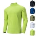 thumbnail image 1 of UVEASISHA Big and Tall Mock Neck Shirts for Men Long Sleeve Base Layer T Shirt Stretch Slim Fit Workout Shirts Solid Color Pullover Tops Army Green 4XL, 1 of 7