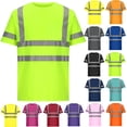 thumbnail image 1 of UVEASISHA Big and Tall Safety Shirts for Men High Visibility Class 3 Reflective Strip T-Shirt Short Sleeve Short Sleeve Quick Dry Mesh Construction Work Shirt Orange 4XL, 1 of 5