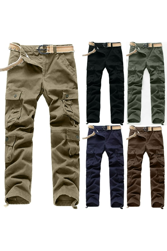 Big and Tall Tactical Pants Mens Lightweight Hiking Cargo Pants Outdoor Multi Pocket Work Pants Loose Fit Military Combat Trousers Dark Blue L