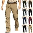 thumbnail image 1 of UVEASISHA Big and Tall Work Pants for Men Outdoor Waterproof Quick Dry Ripstop Cargo Pants Stretch Straight Leg Hiking Travel Trousers with Pockets Khaki 3XL, 1 of 10