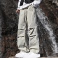 thumbnail image 1 of UVEASISHA Big and Tall Cargo Pants for Men Baggy Casual Street Pants Side Zipper Work Pants with Multi Pockets Beige L, 1 of 4