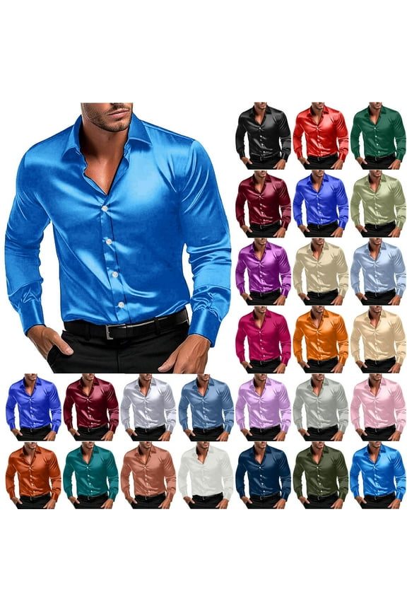 Big and Tall Dress Shirts for Men Button Down Casual Business Shirt Stretch Slim Fit Wrinkle Free Work Shirts Bronze XL