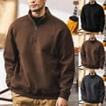 thumbnail image 1 of UVEASISHA Big and Tall Quarter Zip Sweatshirts for Men Long Sleeve Mock Neck Lightweight Sweatshirt with Pockets Fashion Fall Outfits Black M, 1 of 6