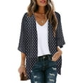 thumbnail image 1 of UVEASISHA Boho Kimono for Women,Womens Floral Print Lightweight Chiffon Kimonos Cardigan Puff Sleeve Loose Beach Wear Cover Up Blouse Tops 2025,Black,2XL, 1 of 5
