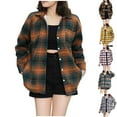 thumbnail image 1 of UVEASISHA Buffalo Plaid Jacket Womens Trendy Fleece Lined Shirt Jackets Long Sleeve Casual Button Down Shackets Fall Winter Lightweight Outwear Yellow L, 1 of 6