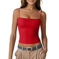 thumbnail image 1 of UVEASISHA Camisole Tops for Women Adjustable Spaghetti Strap Tank Top Sleeveless Slim Fit Yoga Cami Tanks Red XL, 1 of 6