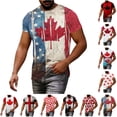 thumbnail image 1 of UVEASISHA Canadian Flag Graphic Tees for Men Distressed Maple Leaf Print Short Sleeve T-Shirts Big and Tall Slim Fit Gym Workout Shirts Red XXL, 1 of 9