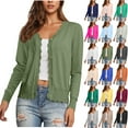 thumbnail image 1 of UVEASISHA Cardigan Sweaters for Women Summer Fall Long Sleeve Button Down Shrugs Dressy Casual Open Front Lightweight Jackets Wine XL, 1 of 8