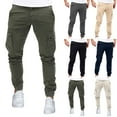 thumbnail image 1 of UVEASISHA Cargo Pants for Men Casual,Men's Multic Pocket Pants Slim Fit Hiking Cargo Pant Flex Stretch Joggers Work Pants with Elastic Ankle Cuff Prime Big Deal Days,White,3XL, 1 of 7