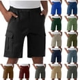 thumbnail image 1 of UVEASISHA Cargo Shorts for Men 9 Inch Inseam Stretch Waist Straight Leg Shorts Knee Length Lightweight Sweat Pants Loose Fit Casual Work Shorts with Pockets Gray 3XL, 1 of 6