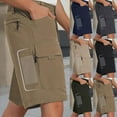 thumbnail image 1 of UVEASISHA Cargo Shorts for Men Solid Straight Leg Work Shorts Summer Outdoor Short Pants with Phone Pockets Army Green L, 1 of 9
