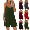 thumbnail image 1 of UVEASISHA Casual Sleeveless Jumpsuits for Women Spaghetti Strap Shorts Rompers Summer Loose Loungewear with Pockets Purple M, 1 of 6