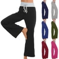 thumbnail image 1 of UVEASISHA Casual Wide Leg Pants for Women Color Block High Waist Lounge Pants Baggy Comfy Drawstring Pajama Pants Hot Pink XL, 1 of 10