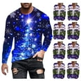 thumbnail image 1 of UVEASISHA Men's Christmas Long Sleeve Tshirt Big And Tall Slim Fit Xmas Graphic Tees Novelty Xmas Tree Print Crewnck Tops Fashion Hipster T-shirts Black M, 1 of 6