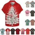 thumbnail image 1 of UVEASISHA Christmas Tree Hawaiian Shirt for Men Big and Tall Casual Short Sleeve Button Down Shirts Regular Fit Fashion Holiday Party Shirt Multicolor L, 1 of 6