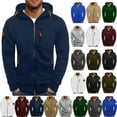 thumbnail image 1 of UVEASISHA Men's Hooded Zipper Sweatshirt 2025 Fall Winter Fashion Hoodie Jackets Full Zip Fleece Warm Sweatshirts Jacket Workout Hoodies Outwear with Pockets Wine XXL, 1 of 1