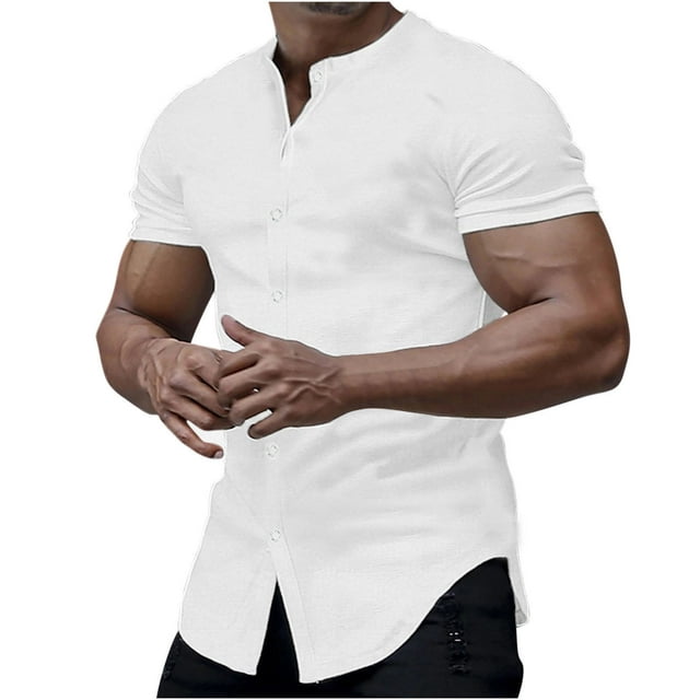 UVEASISHA Clearance Sales Today Deals Men's Muscle Dress Shirts Slim ...