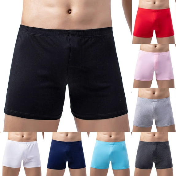 UVEASISHA Comfort Boxer Briefs for Men Breathable Cotton Underwear Solid Color Base Layer Underpants Everyday Wear Fathers Day Gifts White 3XL