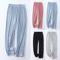 thumbnail image 1 of UVEASISHA Comfy Pajama Pants for Women Elastic Waist Ribbed Lounge Pants Thin Baggy Casual Pj Bottoms Red XXL, 1 of 10