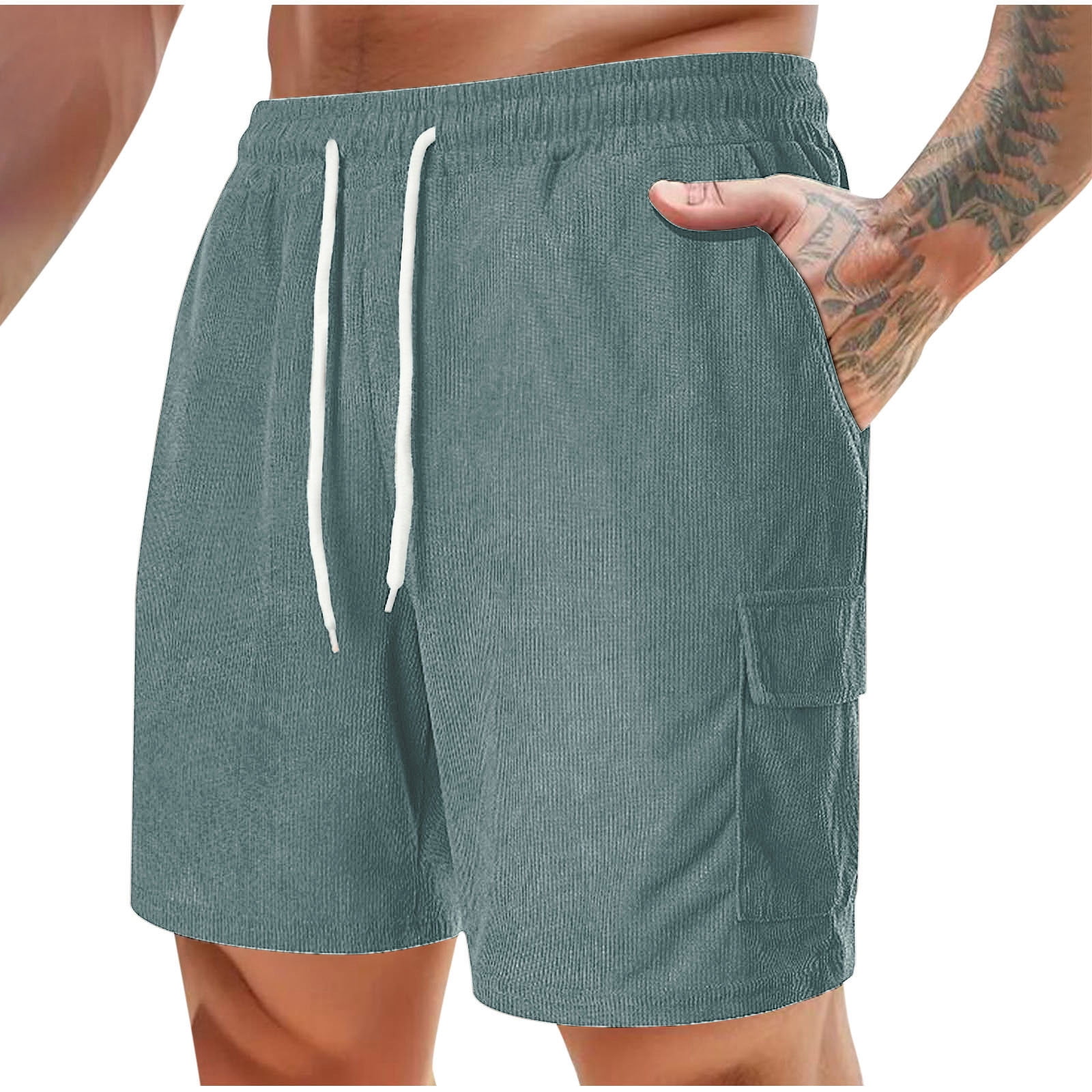 UVEASISHA-Corduroy-Shorts-Mens