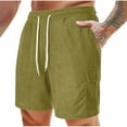thumbnail image 1 of UVEASISHA Corduroy Shorts Mens 5 inch Inseam,Men's Shorts Casual Corduroy Drawstring Elastic Waist Lightweight Summer Beach Shorts Loose Fit Yellow,XL, 1 of 7