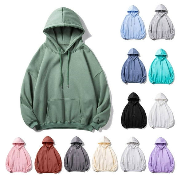 UVEASISHA Cotton Hoodies for Men Lightweight Long Sleeve Pullover Big and Tall Casual Hooded Sweatshirts Drawstring Fashion Hoody Tops Black M