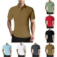 thumbnail image 1 of UVEASISHA Cotton Linen Polo Shirts for Men Short Sleeve Solid Collared T-Shirt Lightweight Comfy Business Work Polos White S, 1 of 1