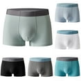 thumbnail image 1 of UVEASISHA Cotton Stretch Boxer Briefs for Men Fashion Sports Underwear Low Rise Breathable Panties Light Blue L, 1 of 3