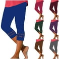 thumbnail image 1 of UVEASISHA Cut Out Capri Leggings for Women Cropped High Waisted Yoga Pants 2025 Summer Casual Beach Capris Green XL, 1 of 5