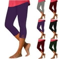 thumbnail image 1 of UVEASISHA Cut Out Capri Leggings for Women Stretch High Waist Cropped Yoga Pants 2025 Summer Casual Athletic Tights Wine XL, 1 of 6