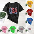 thumbnail image 1 of UVEASISHA Cute Patriotic Graphic Tee for Women Short Sleeve 4th of July Shirts Loose Casual Streetwear T-Shirt Independence Day Gift Blue XL, 1 of 5