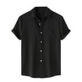 thumbnail image 1 of UVEASISHA Clearance Sales Men's Hawaiian Shirts 2025 Cotton Button Down Summer Shirt Solid Color Lapel Collar Beach Shirts, 1 of 9