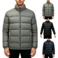 thumbnail image 1 of UVEASISHA Down Jackets for Men Winter Windproof Snow Coats Full Zip Stand Collar Puffer Jacket Thick Warm Quilted Coat Outerwear with Pockets Black M, 1 of 5