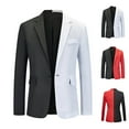 thumbnail image 1 of UVEASISHA Dress Jackets for Men Formal Wedding Slim Fit Tuxedo Colorblock Classic Fit Blazer Suit Jacket Single Breasted Cotton Casual Business Blazers Sales Today,Red,L, 1 of 7