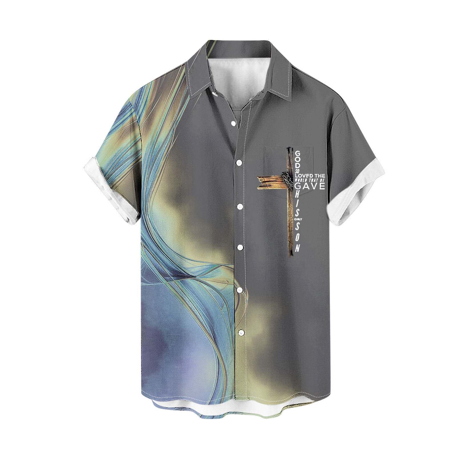 UVEASISHA Easter Egg Hawaiian Shirts for Men,Men's Button Up Beach ...