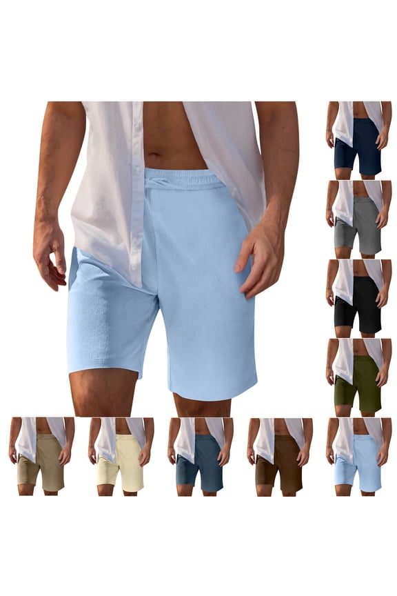 Fashion Solid Shorts for Men Drawstring Elastic Waist Shorts with Zipper Pockets Performance Quick Dry Sweatshorts Army Green XXL