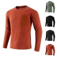 thumbnail image 1 of UVEASISHA Fleece T Shirts for Men Big and Tall Long Sleeve Thermal Underwear Winter Fuzzy Warm Pullover Solid Color Crewneck Basic Tees Army Green XXL, 1 of 10
