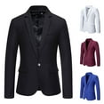 thumbnail image 1 of UVEASISHA Formal Suit Jacket for Men Business Casual Office Blazers Sing Breasted Lapel One Button Wedding Guest Suits with Pockets Back to College Sale,Wine,L, 1 of 10
