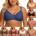 thumbnail image 1 of UVEASISHA Full Figure Bras for Women Plus Size Wireless Bralette Scalloped Full Coverage Minimizer Bras Push Up Everyday Bras Black 3XL, 1 of 6
