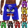 thumbnail image 1 of UVEASISHA Funny Shorts with Pockets for Men 3D Angry Face Print Swim Trunks,Elastic Drawstring Waist Loose Beach Shorts Quick Dry Breathable Bathing Suits Orange XXL, 1 of 6