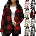 thumbnail image 1 of UVEASISHA Fuzzy Fleece Jackets for Women Fall Winter Button Down Plaid Shacket Thick Warm Checkered Coats Comfy Plush Outerwear Gray L, 1 of 8