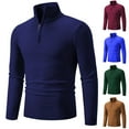 thumbnail image 1 of UVEASISHA Golf Poloss for Men Slim Fit Stretch Zip Up Long Sleeve Sweaters Lightweight Casual Solid Base Layer T-shirt 2025 Fall and Winter Clothes Todays Sales Today,Wine,L, 1 of 4